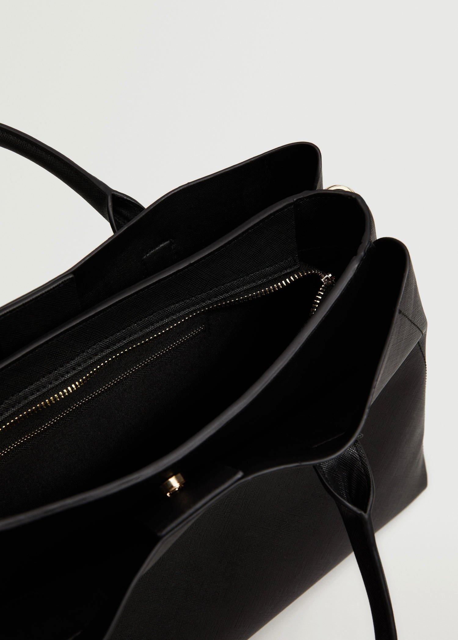Black Shopper Bag With Handles, Women, , large image number 5