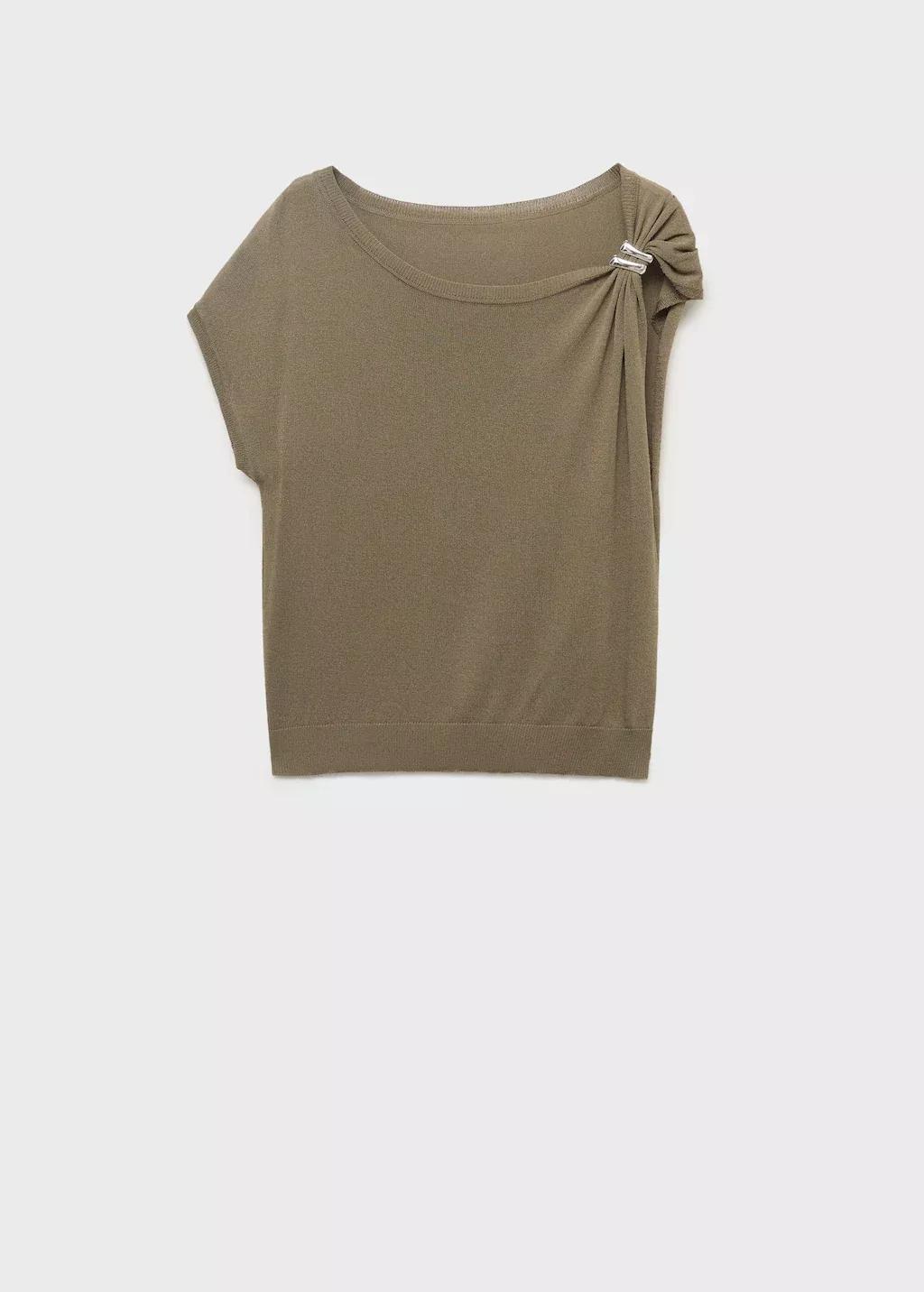 MEDIUM BROWN Fine-knit sweater with metallic detail, 0201_35, large image number 0