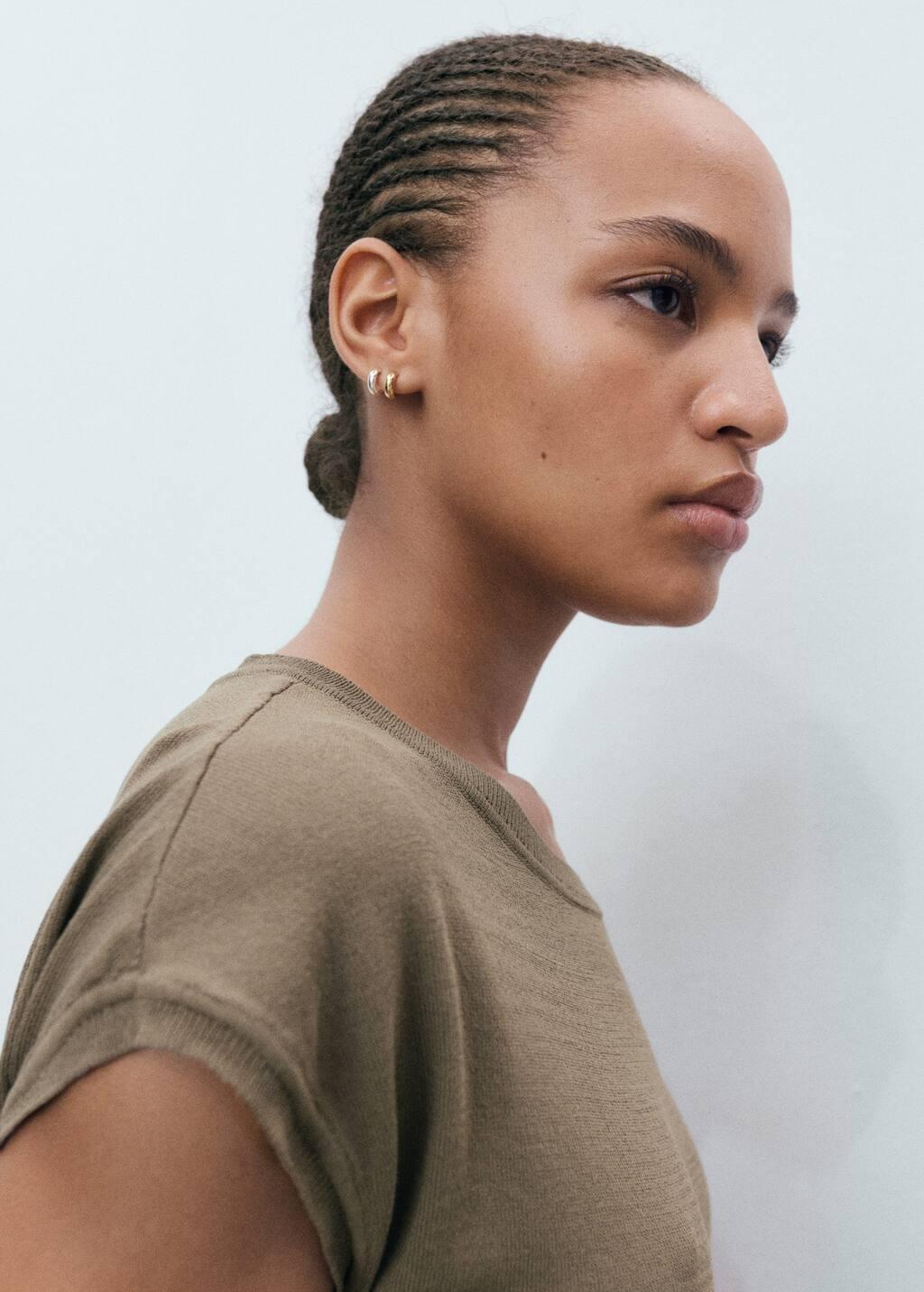 MEDIUM BROWN Fine-knit sweater with metallic detail, 0201_35, large image number 1