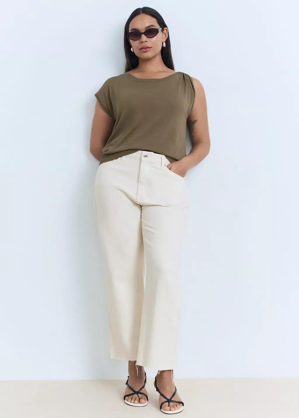 MEDIUM BROWN Fine-knit sweater with metallic detail, 0201_35, large image number 2