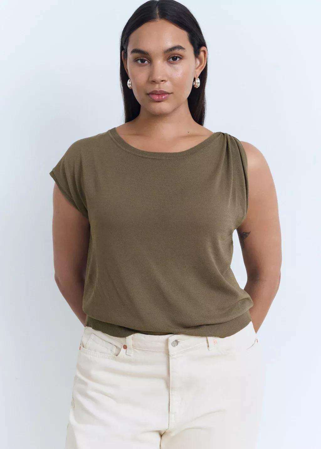 MEDIUM BROWN Fine-knit sweater with metallic detail, 0201_35, large image number 5