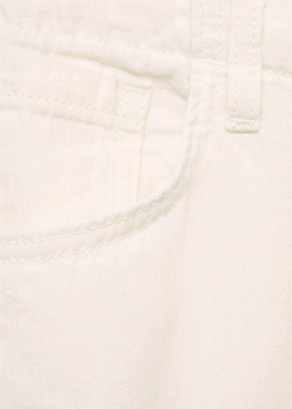 Beige Wide Leg Denim Trousers With Belt, 0201_05, large image number 4