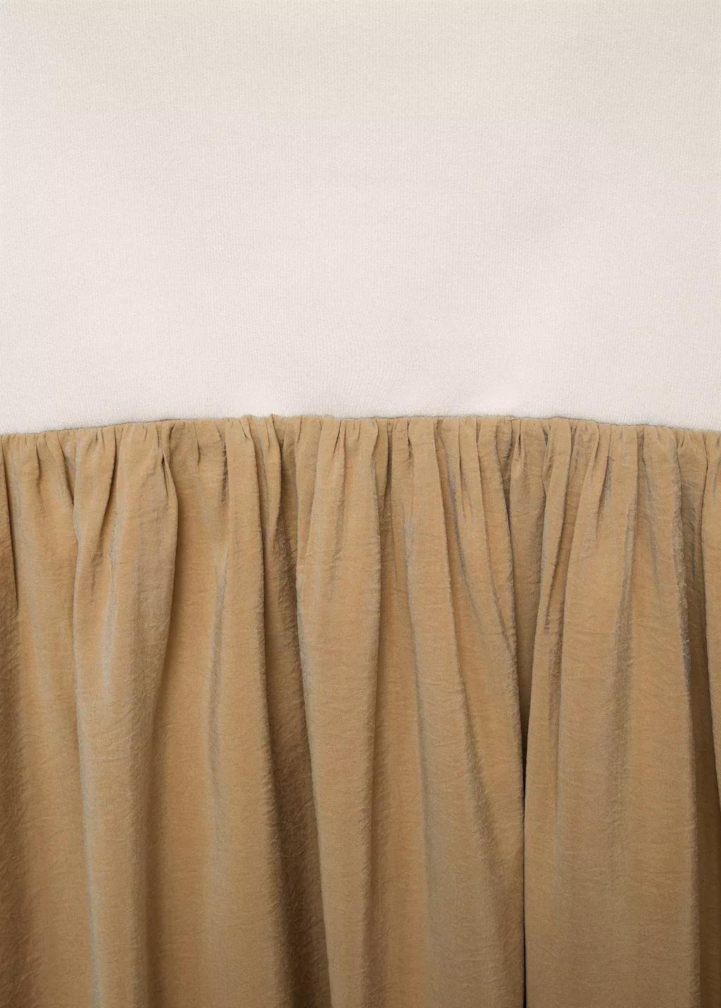 Brown Combined Knitted Balloon Dress, 0201_09, large image number 4