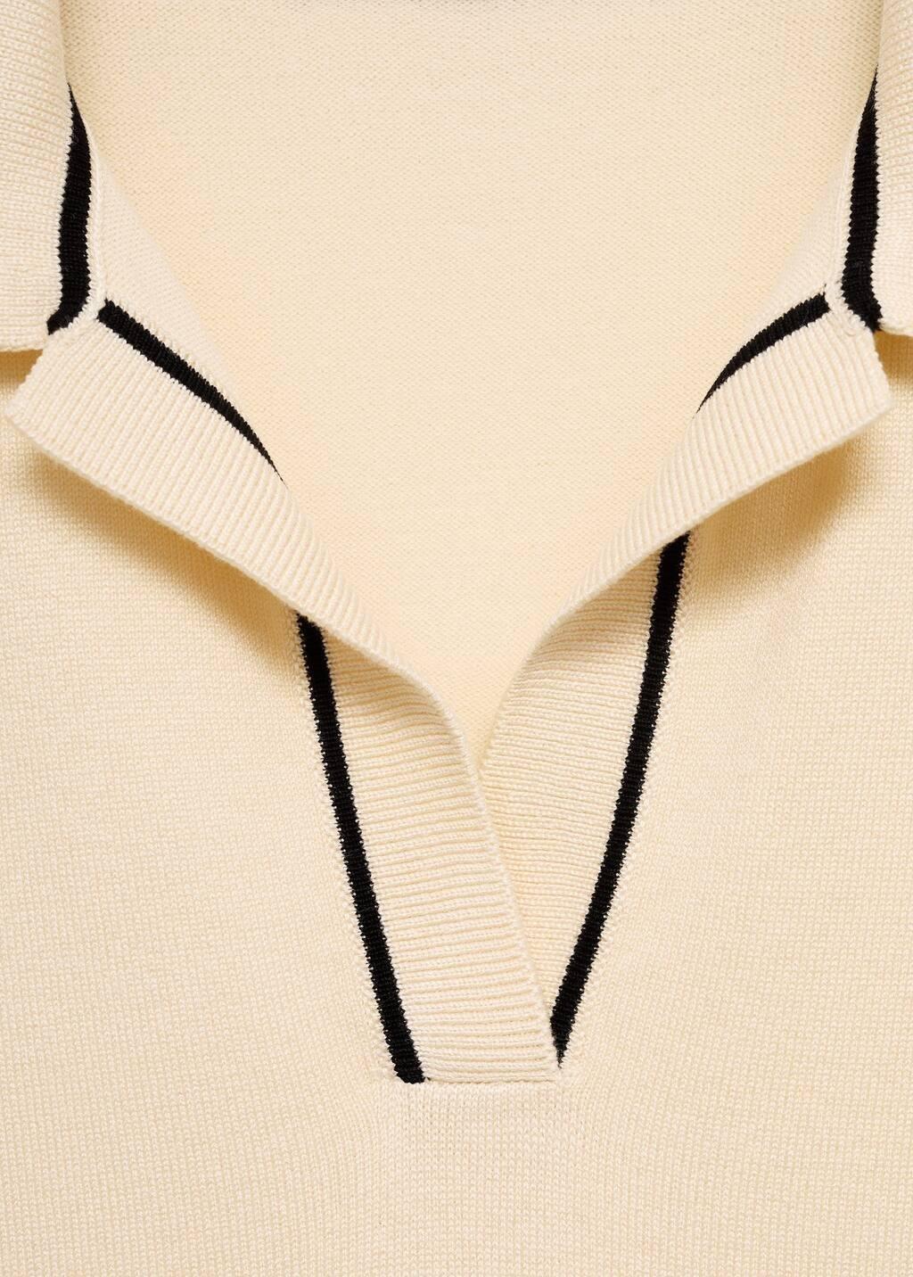 Beige Polo-Neck Sweater With Contrasting Trims, , large image number 1