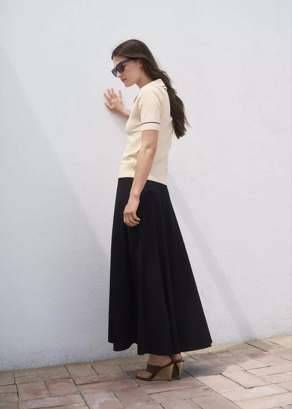 Beige Polo-Neck Sweater With Contrasting Trims, Light Beige, large image number 4