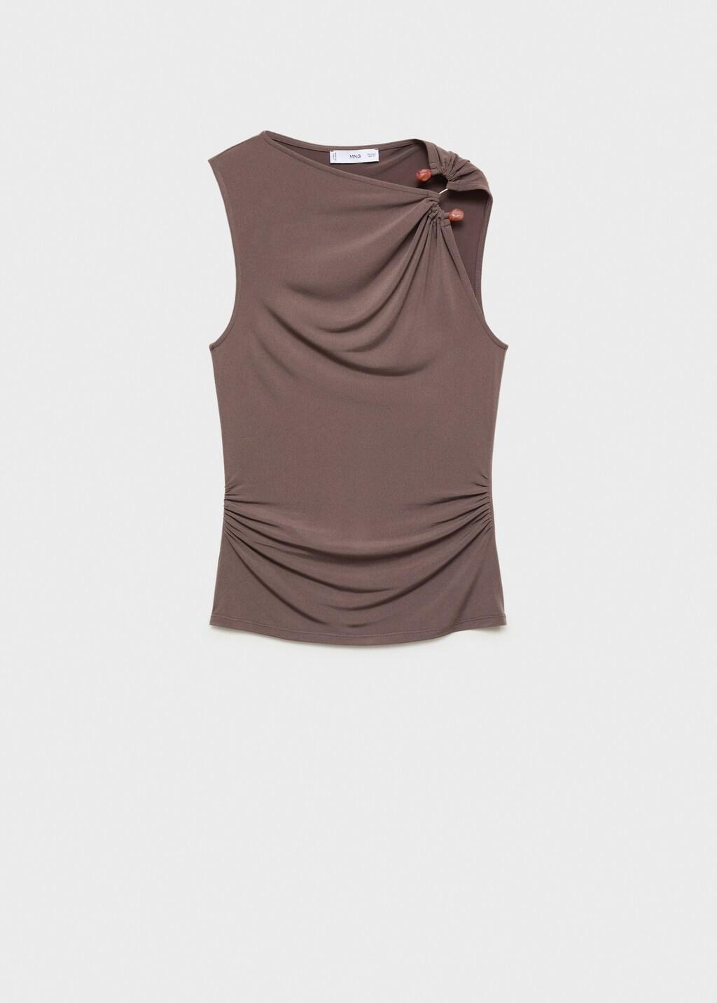 Brown Lurex Knitted Top With Crossed Back, , large image number 13