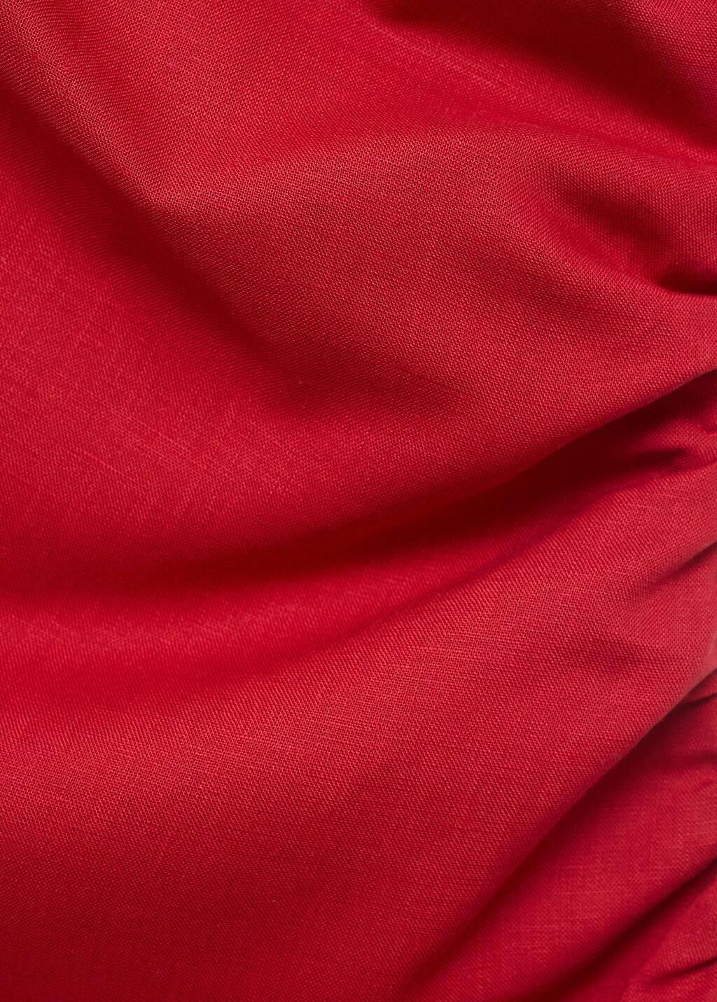 Red Lyocell Dress With Asymmetrical Neckline, , large image number 1