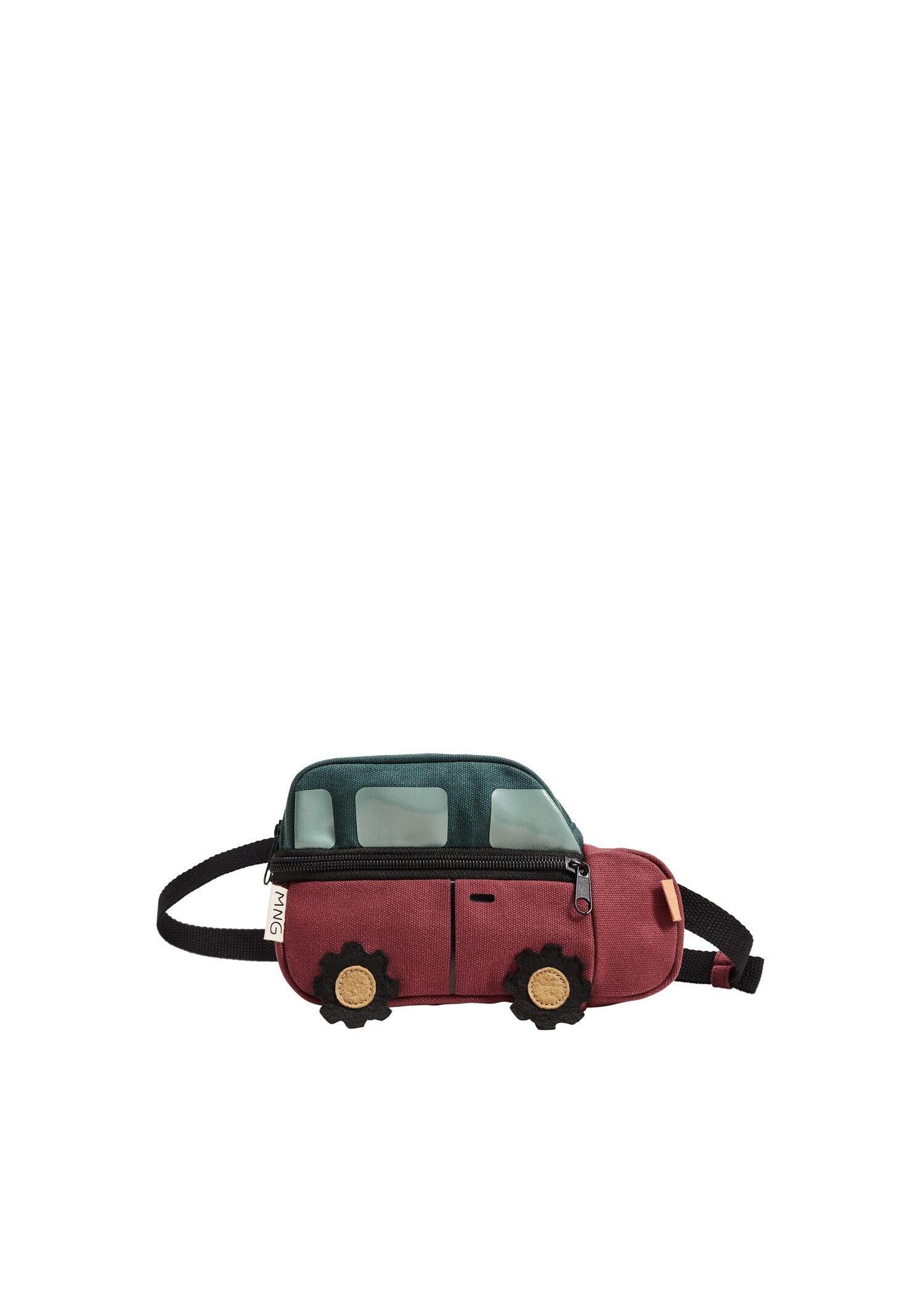 Dark Red Car Design Belt Bag, Baby Boy, , large image number 0