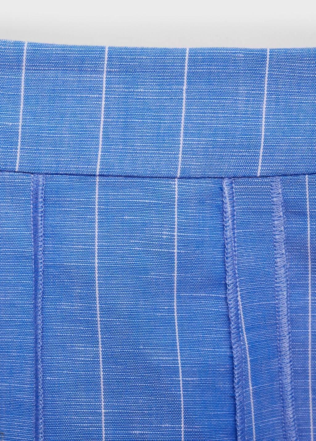 MEDIUM BLUE Striped linen-blend skirt, , large image number 1