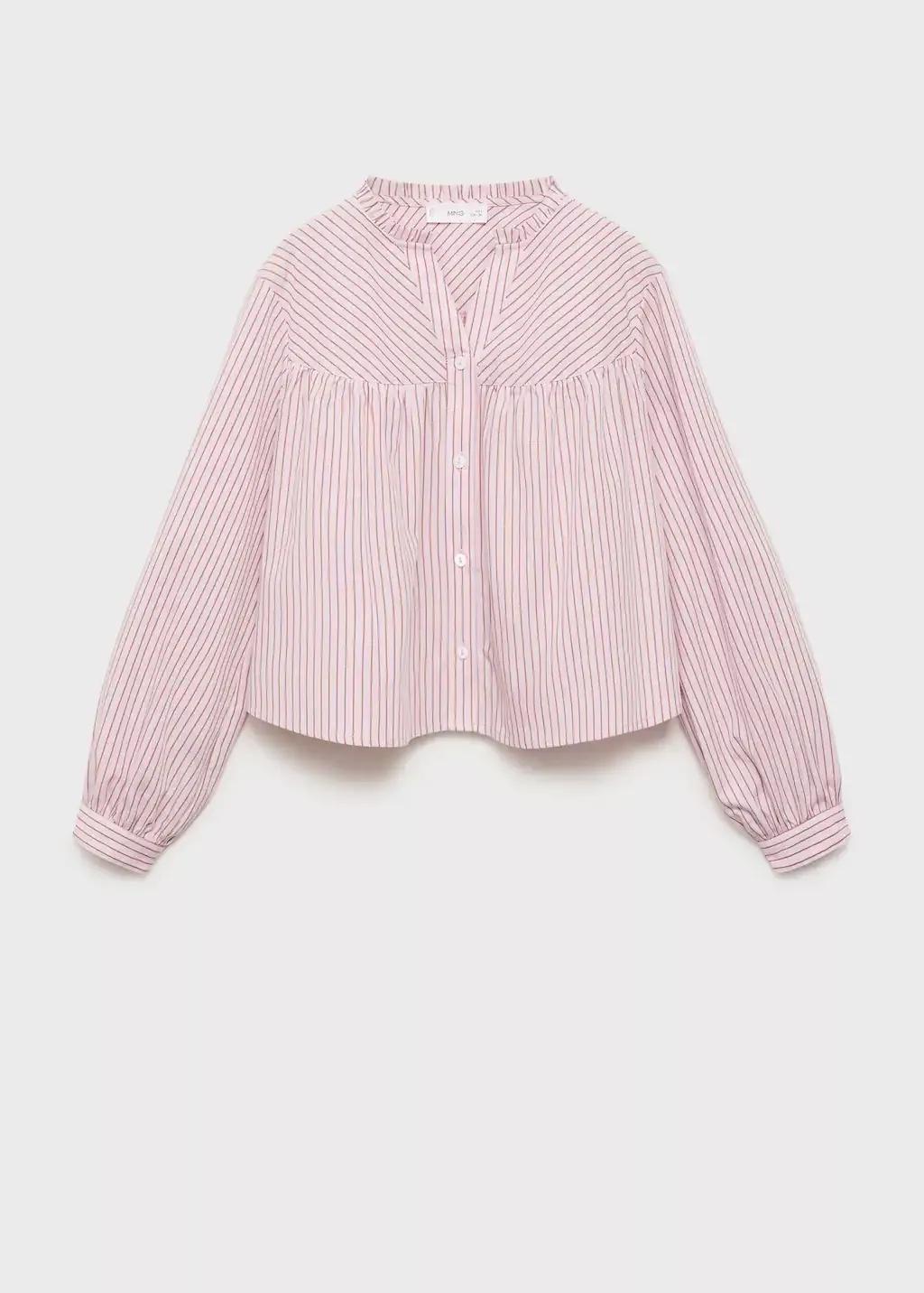 PINK Striped cotton shirt, Kids Girl, , large image number 1