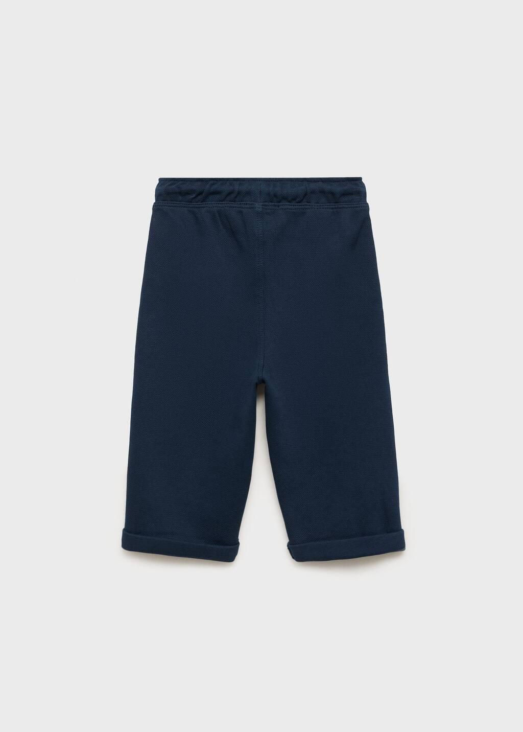 Navy Straight-Fit Cotton Trousers, Baby Boys, Navy, large image number 3