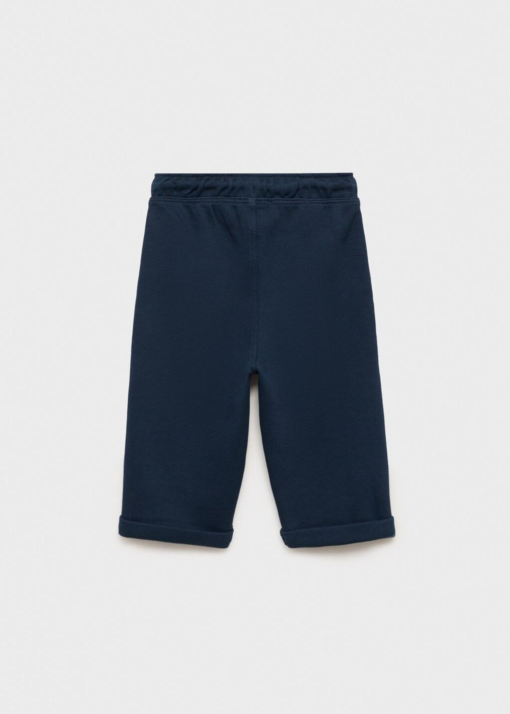 Navy Straight-Fit Cotton Trousers, Baby Boys, Navy, large image number 5