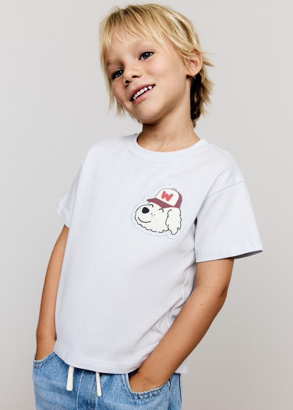Blue Dog Printed T-Shirt, Baby Boys, , large image number 6