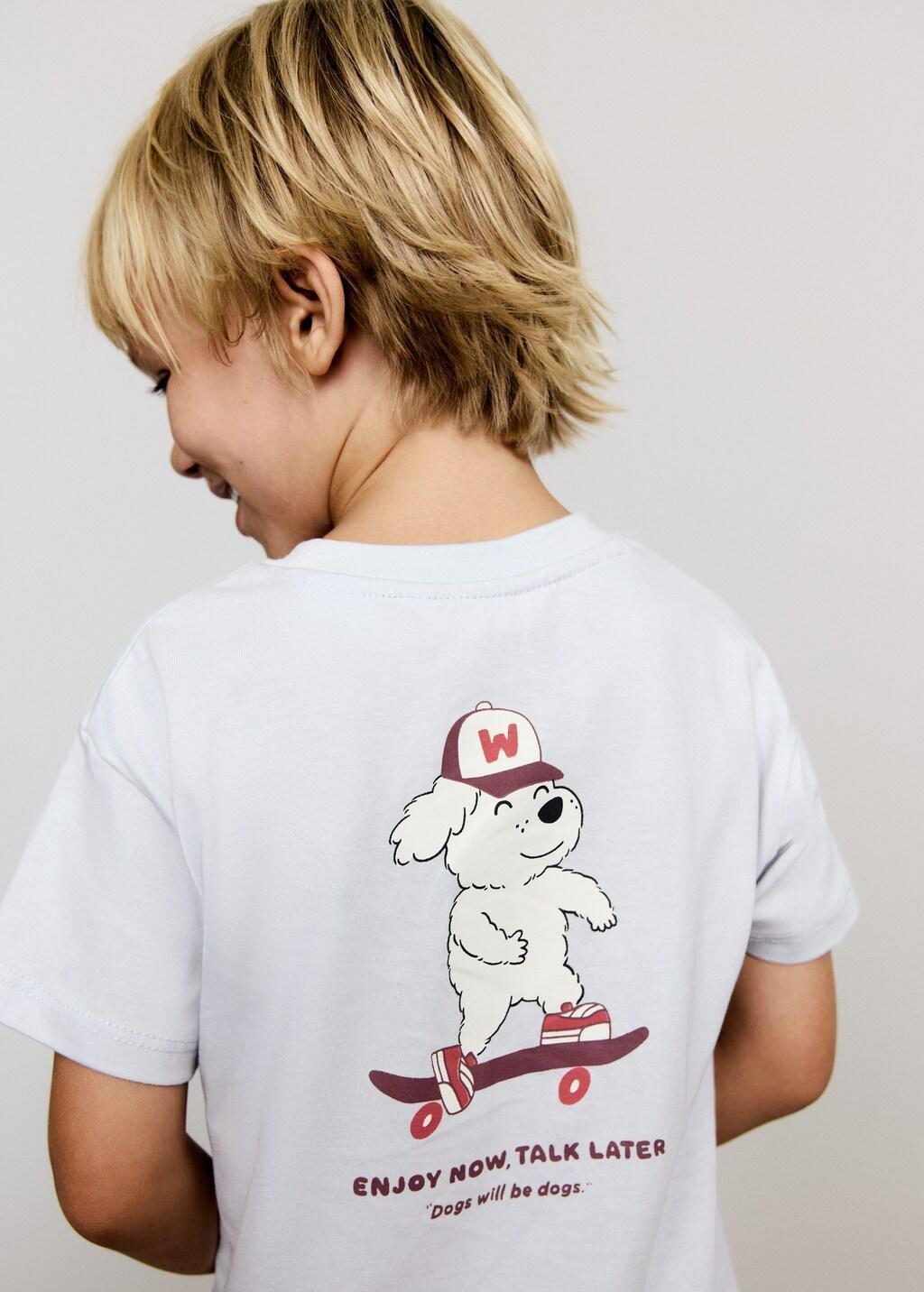 Blue Dog Printed T-Shirt, Baby Boys, , large image number 8