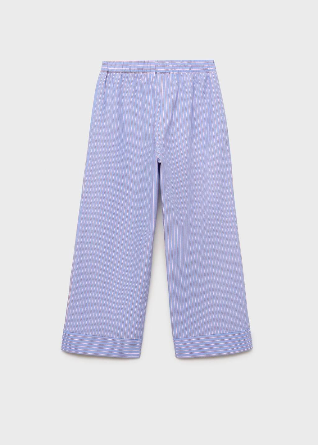 MEDIUM BLUE Striped cotton trousers, Kids Girl, Medium Blue, large image number 2