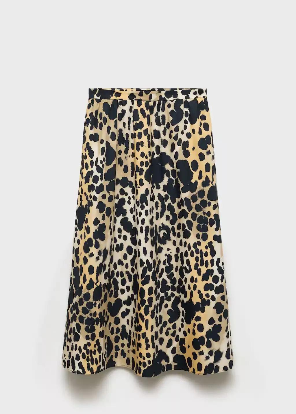 BLACK Leopard midi skirt, Black, large image number 5