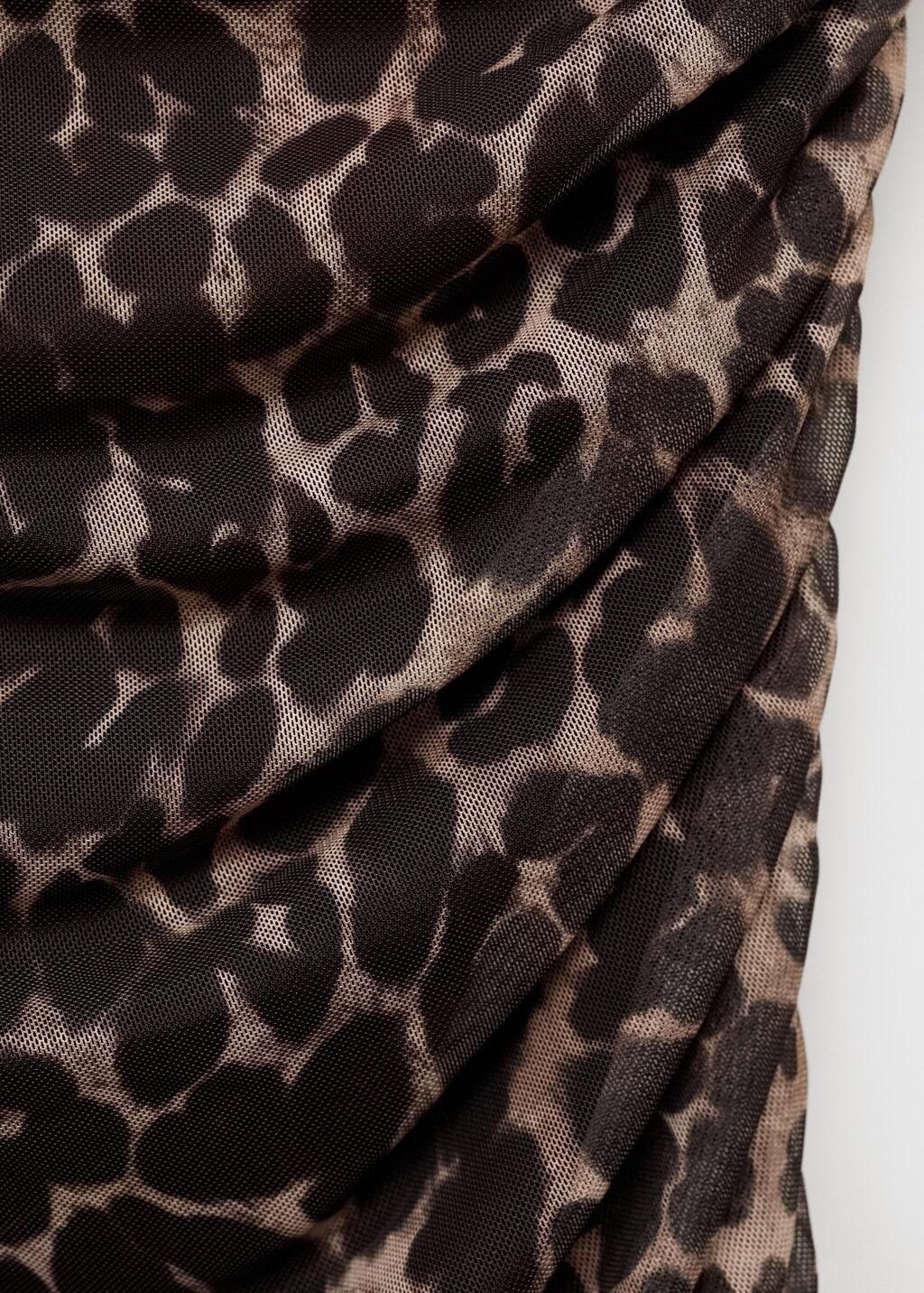 Brown Asymmetrical Animal-Print Top, , large image number 10