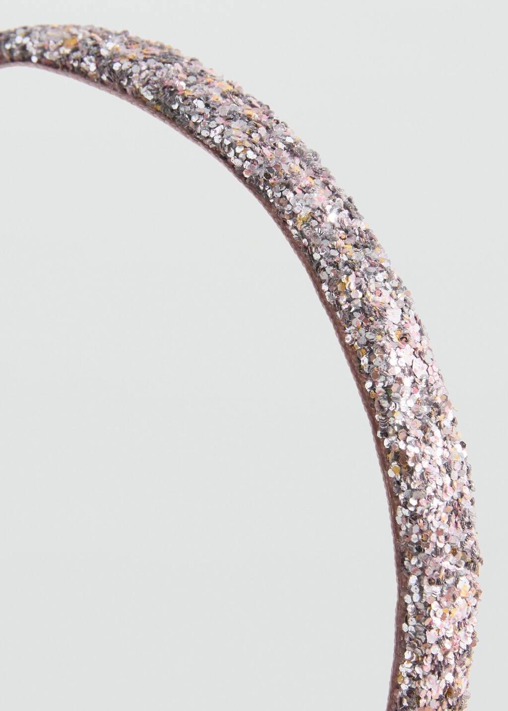 Silver Glitter Hairband, Kids Girl, Silver, medium