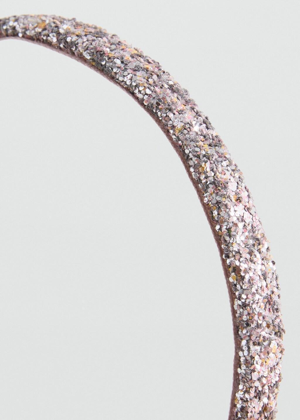 Silver Glitter Hairband, Kids Girl, Silver, large image number 1