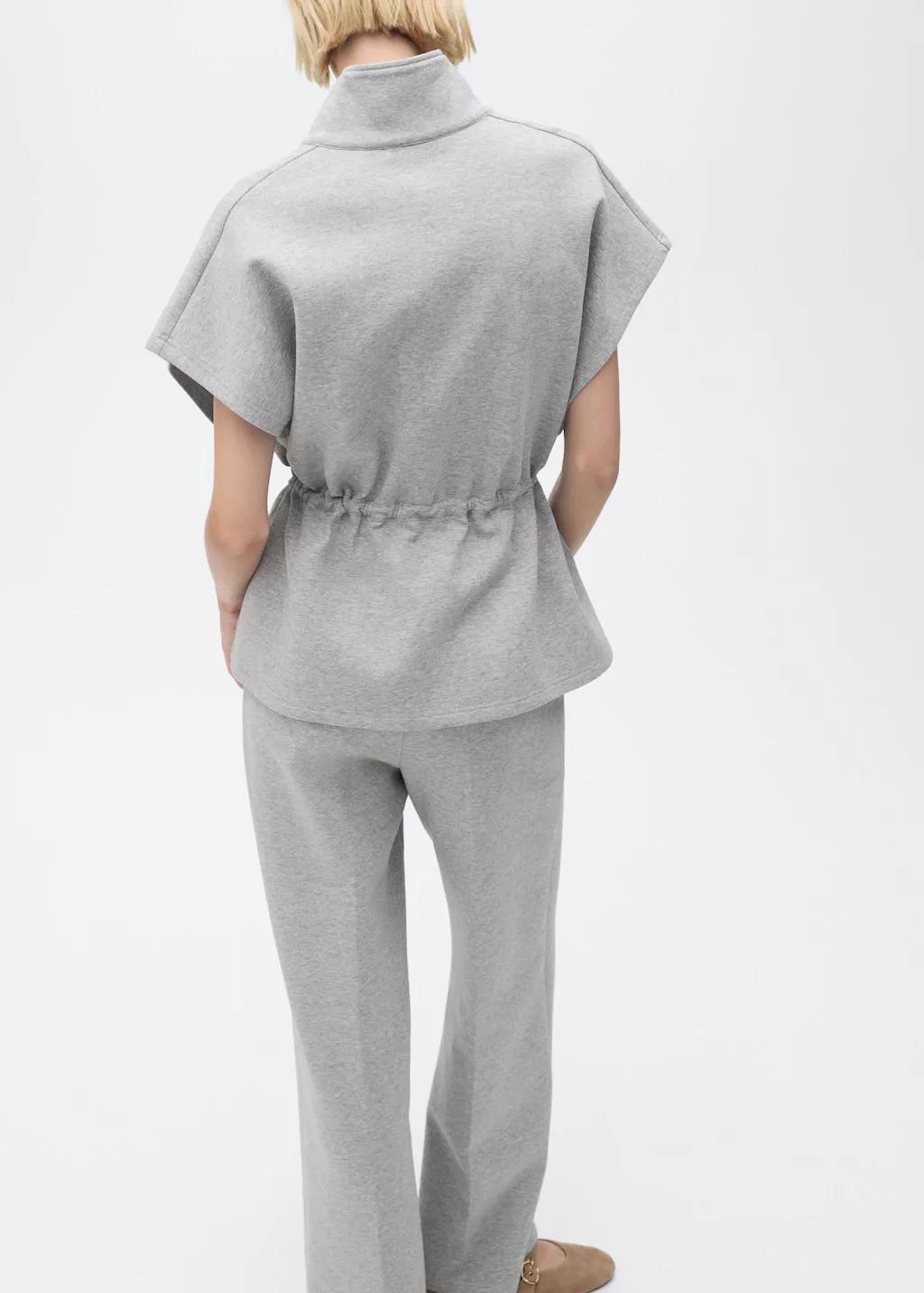 MEDIUM GREY Short-sleeved jacket with adjustable waistband, , large image number 2