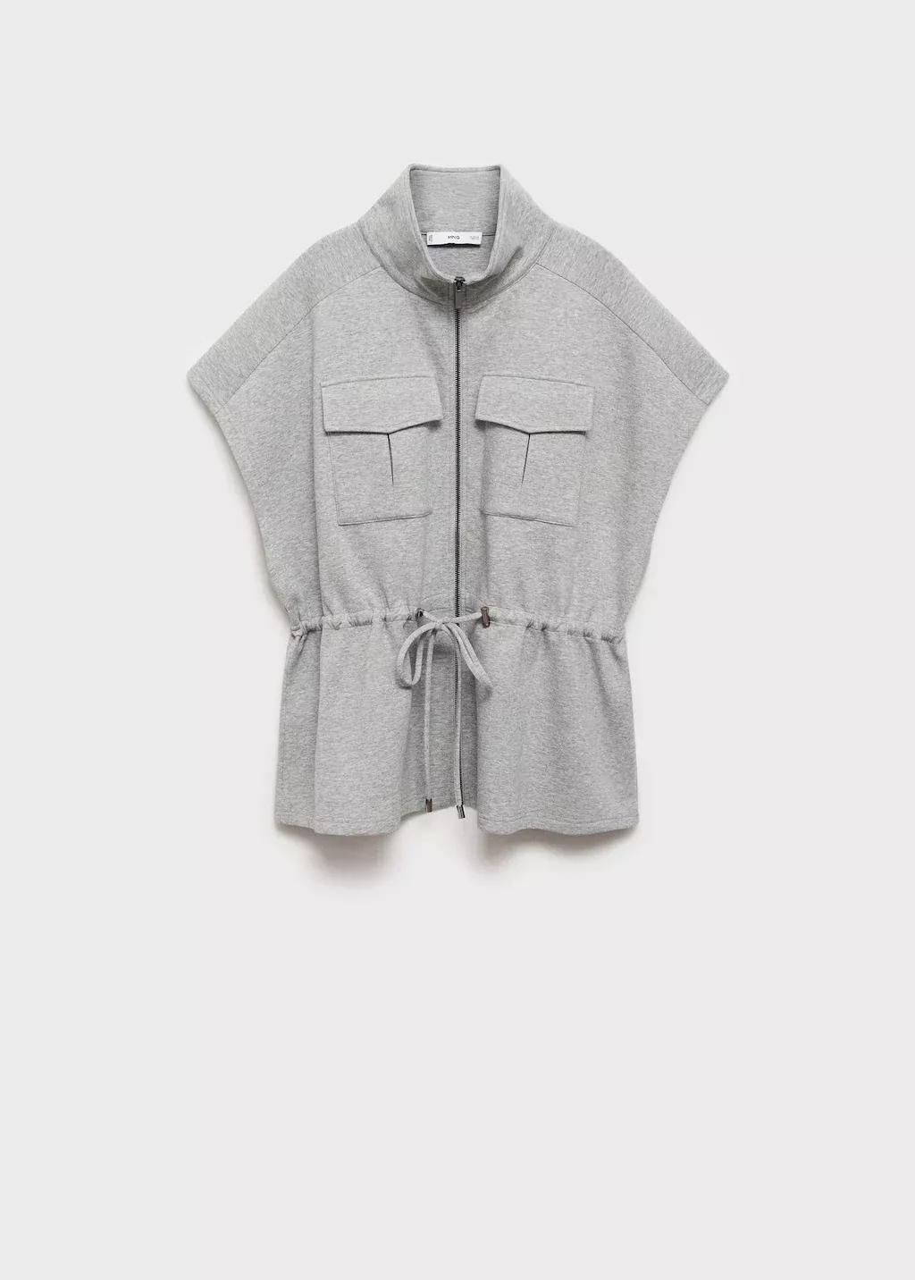 MEDIUM GREY Short-sleeved jacket with adjustable waistband, Medium Grey, large image number 3