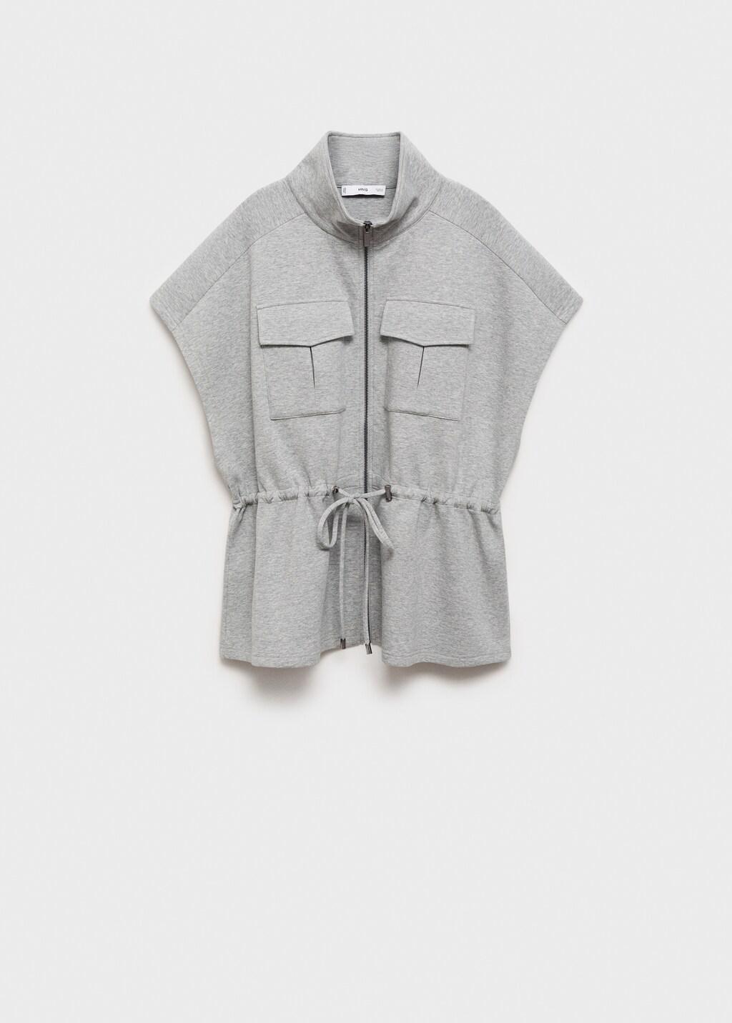 MEDIUM GREY Short-sleeved jacket with adjustable waistband, Medium Grey, large image number 8