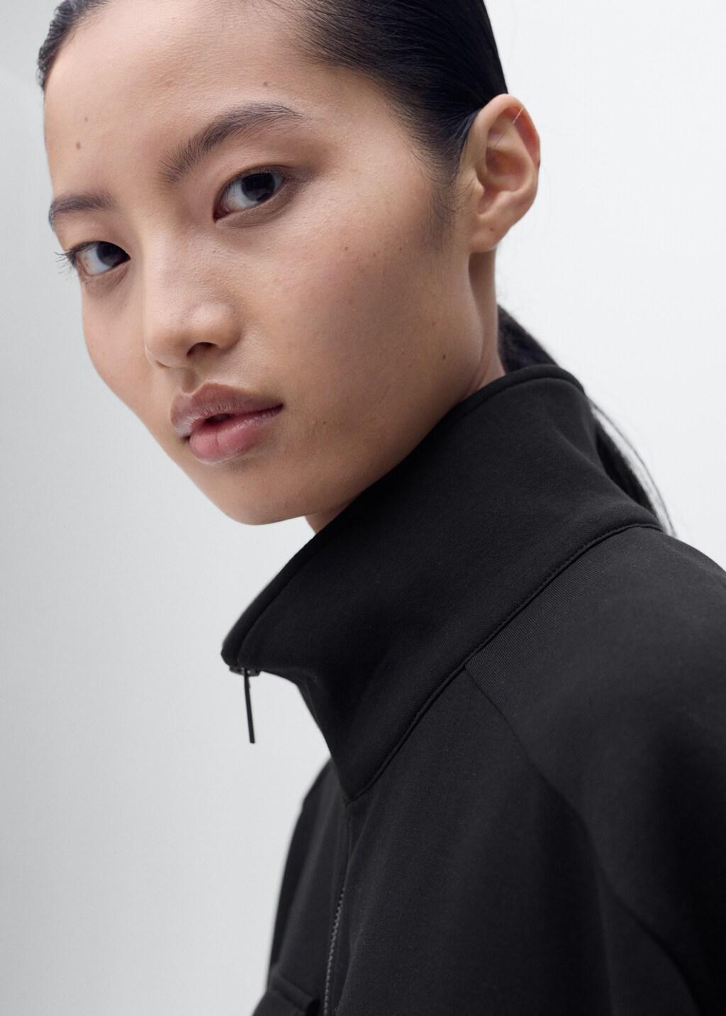 BLACK Short-sleeved jacket with adjustable waistband, Black, large image number 2