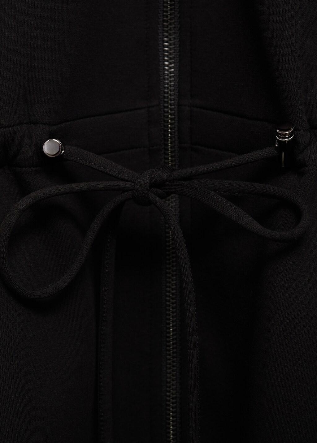 BLACK Short-sleeved jacket with adjustable waistband, Black, large image number 8