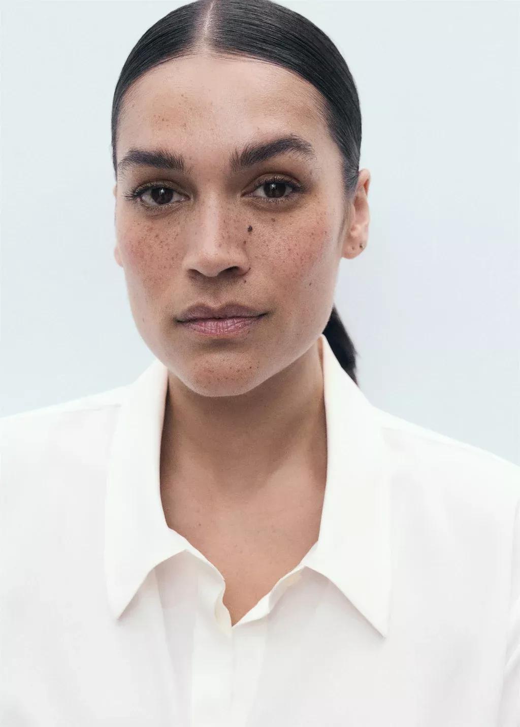 White Long-Sleeved Flowing Shirt, 0201_02, large image number 5
