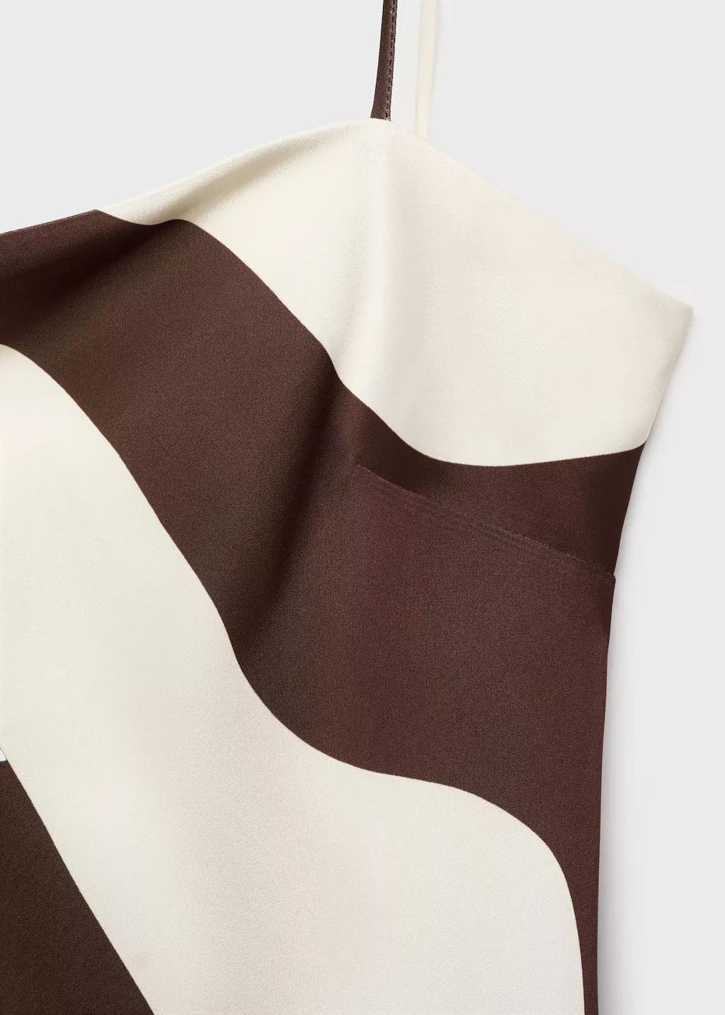 BROWN Printed satin dress, Brown, large image number 1