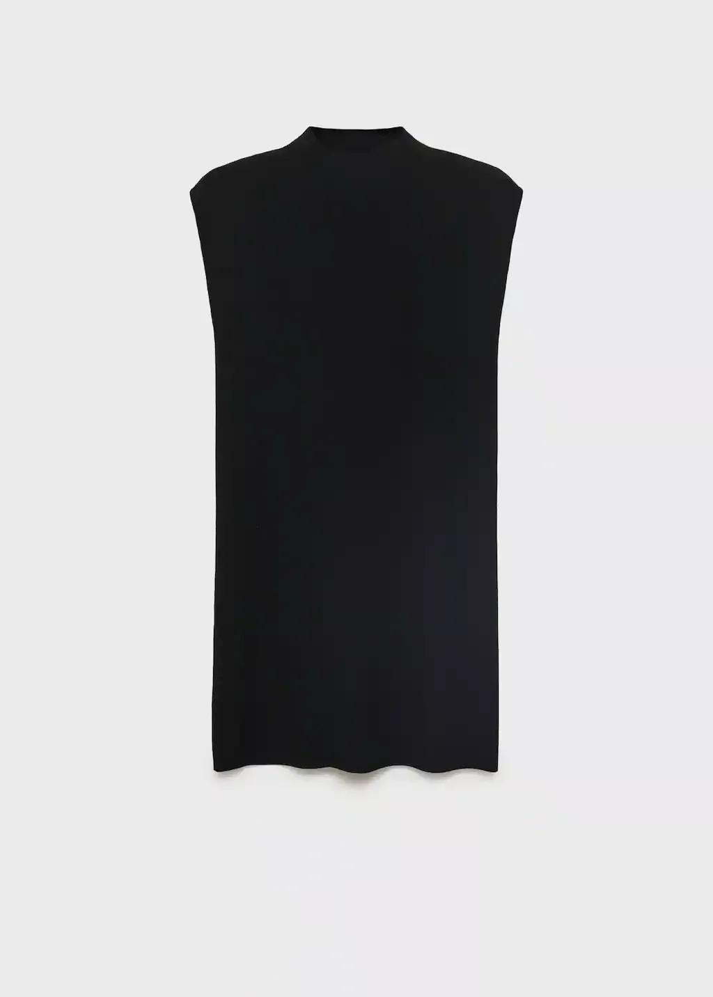 BLACK Short knitted dress, , large image number 0