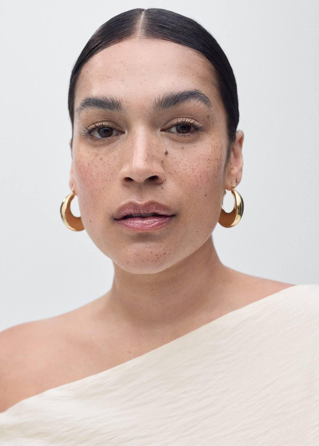 WHITE Modal blouse with asymmetrical collar, 0201_01, large image number 8