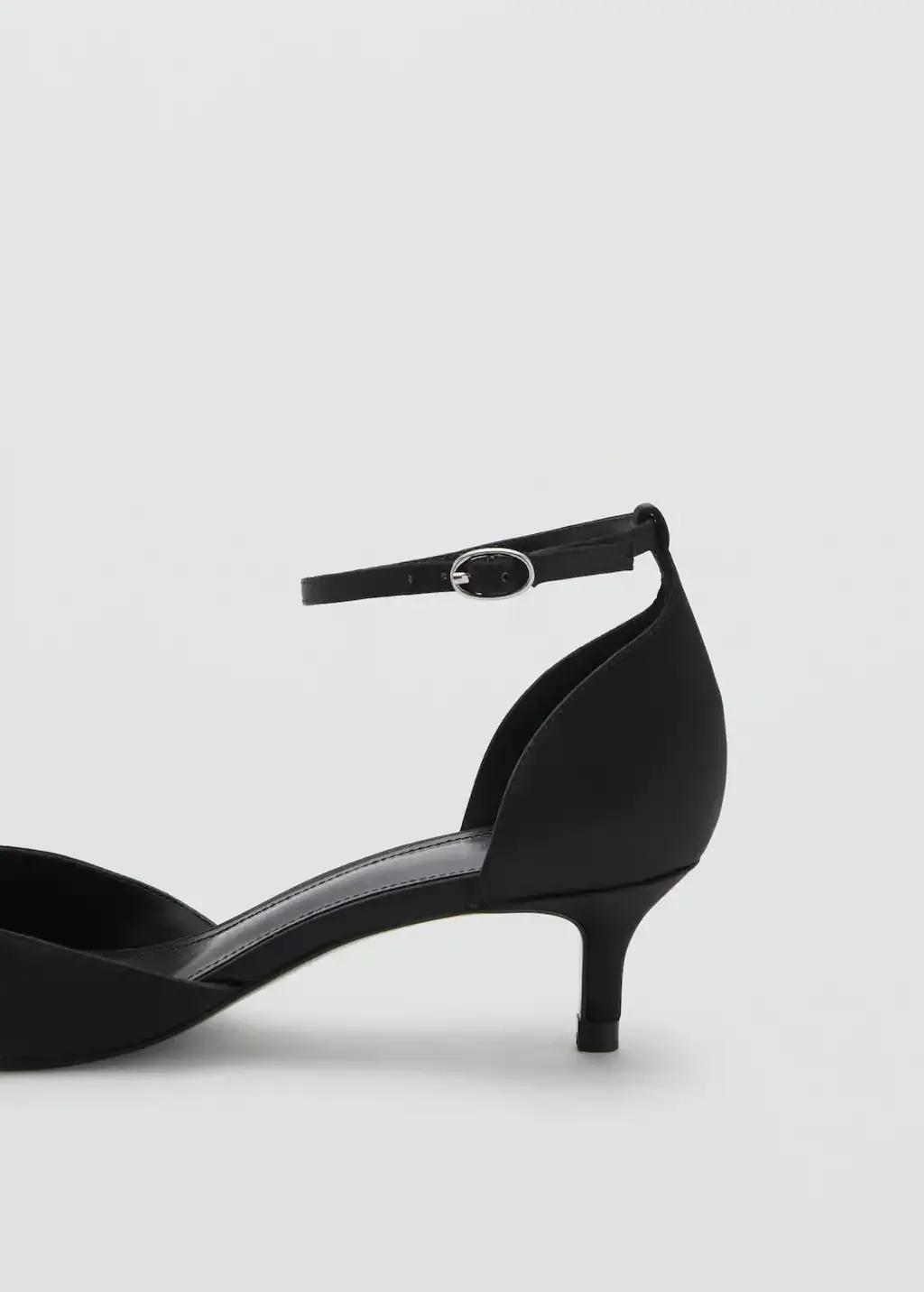 BLACK Kitten-heeled shoes with ankle strap, 0201_99, large image number 1