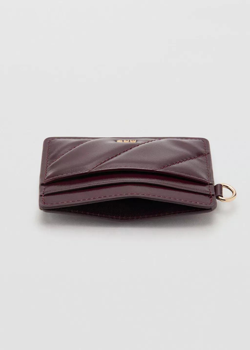 DARK RED Quilted cardholder, Dark Red, large image number 1