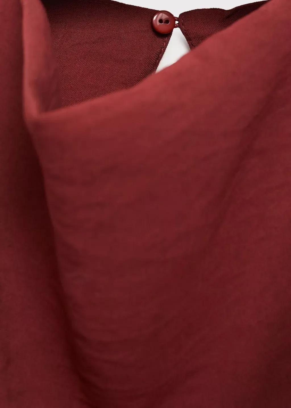 Red Blouse With Draped Neck And Belt, Medium Red, large image number 10