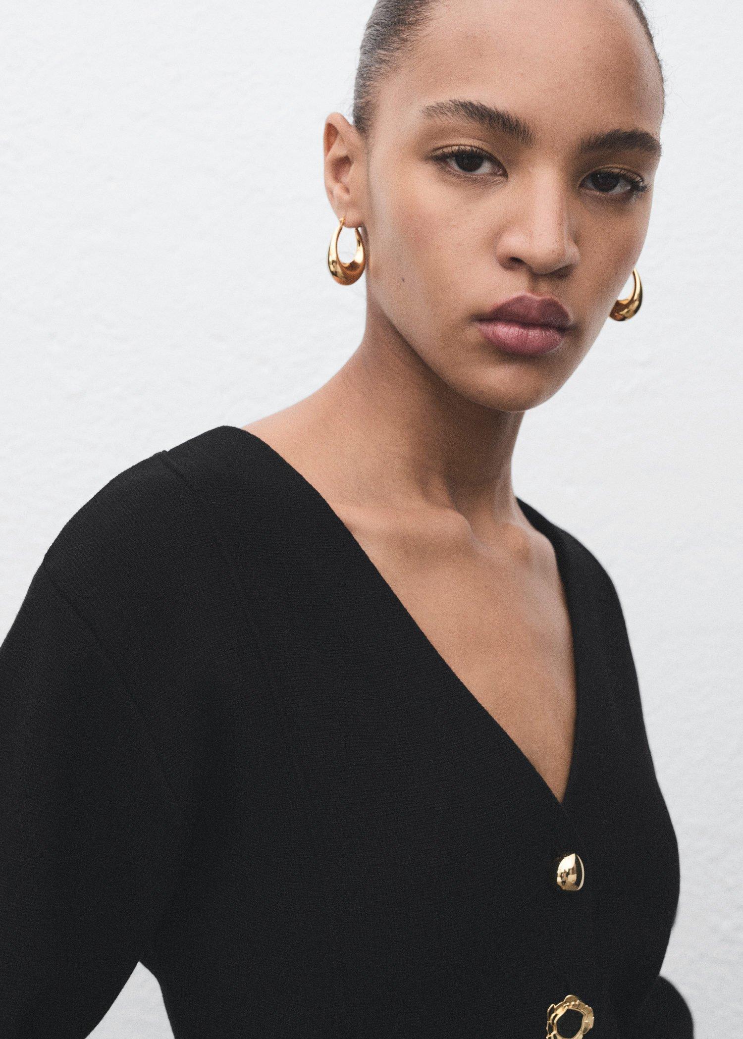 BLACK Knitted jacket with jewel buttons, 0201_99, large image number 6