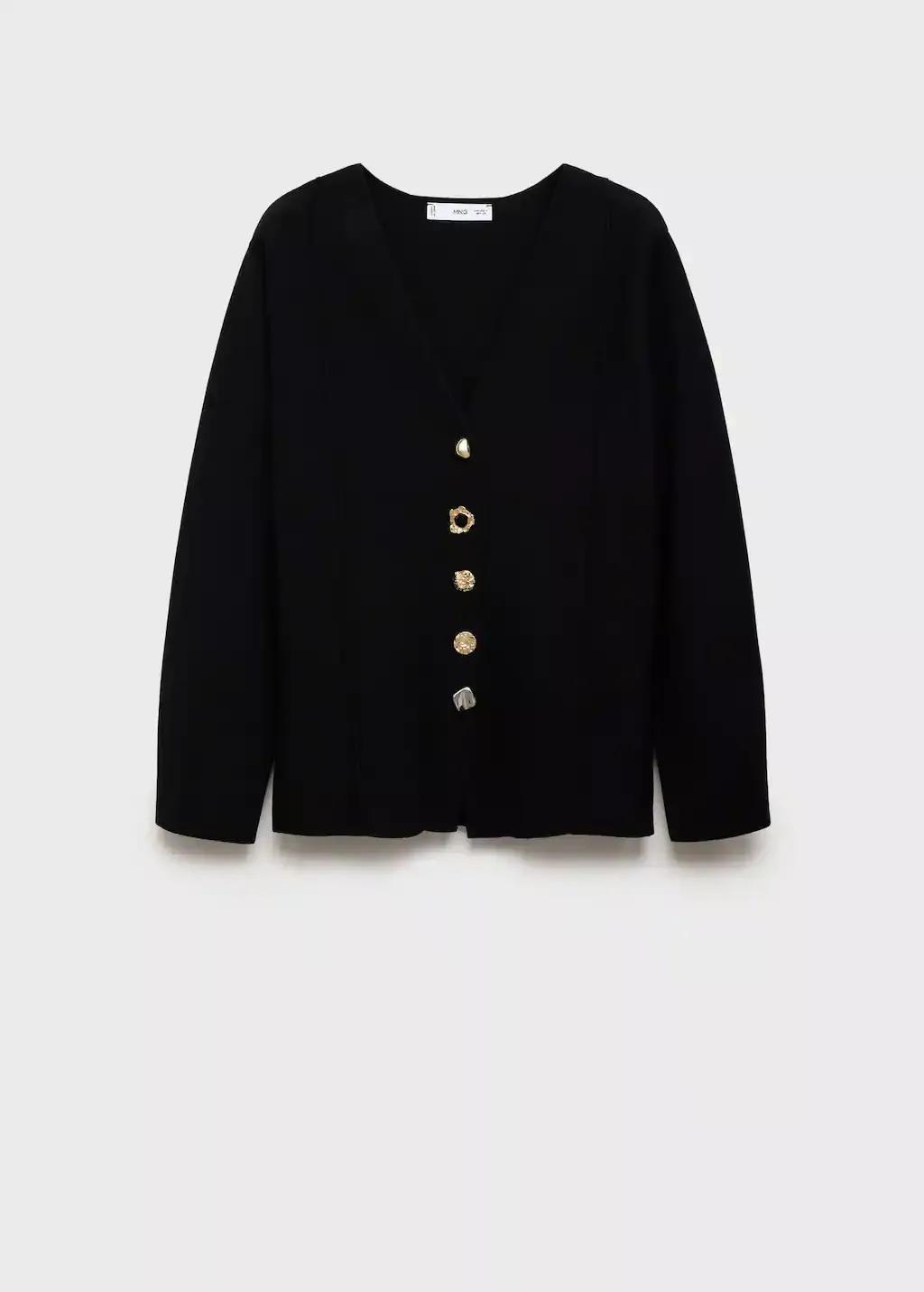 BLACK Knitted jacket with jewel buttons, 0201_99, large image number 7