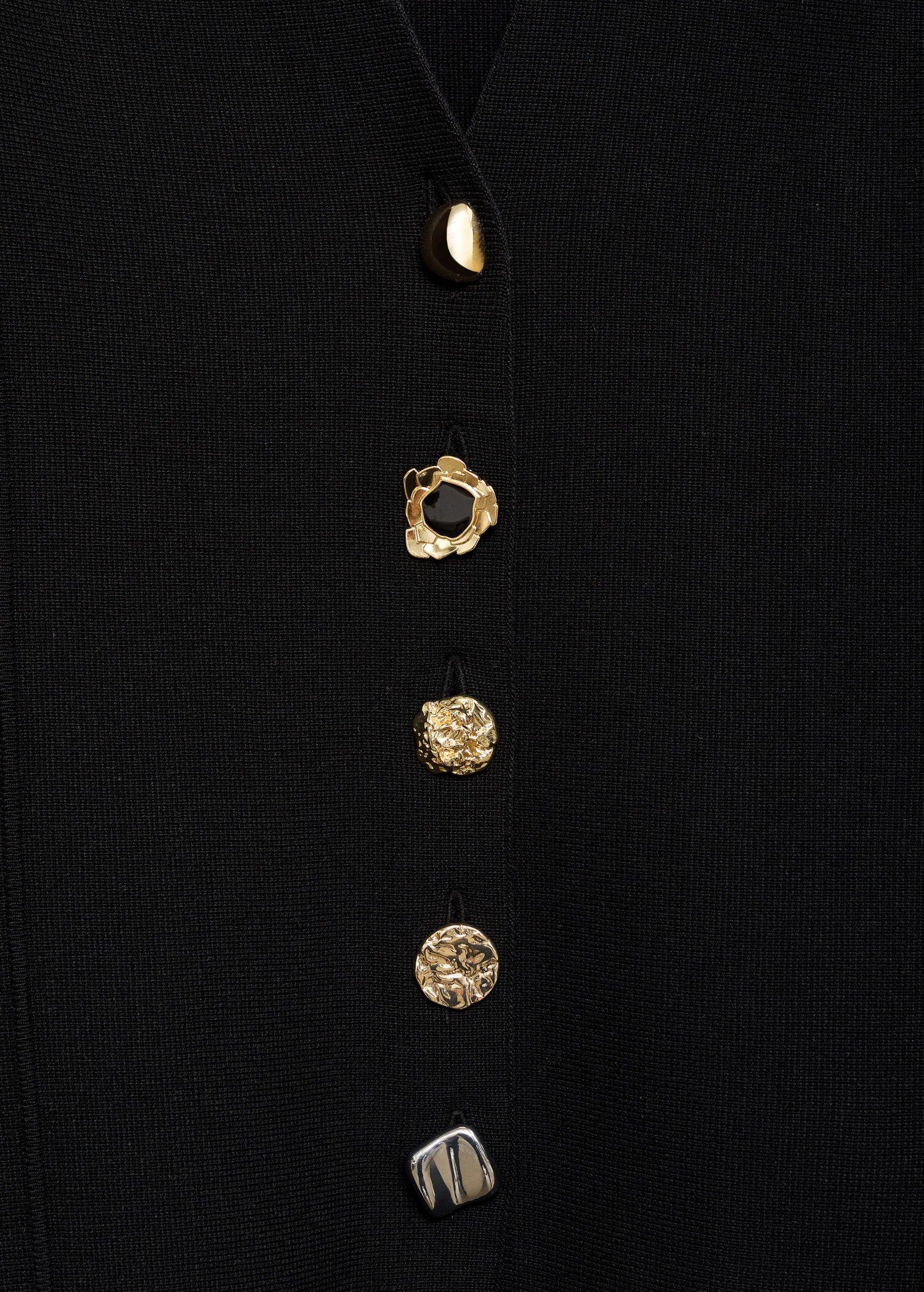 BLACK Knitted jacket with jewel buttons, , large image number 9