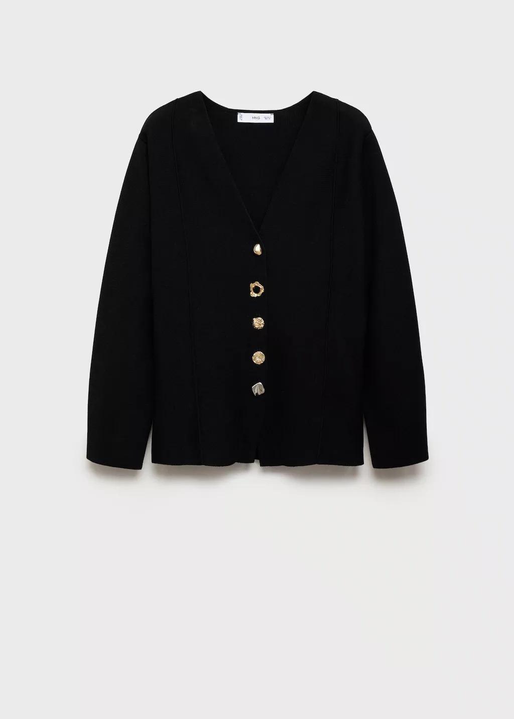 BLACK Knitted jacket with jewel buttons, 0201_99, large image number 14