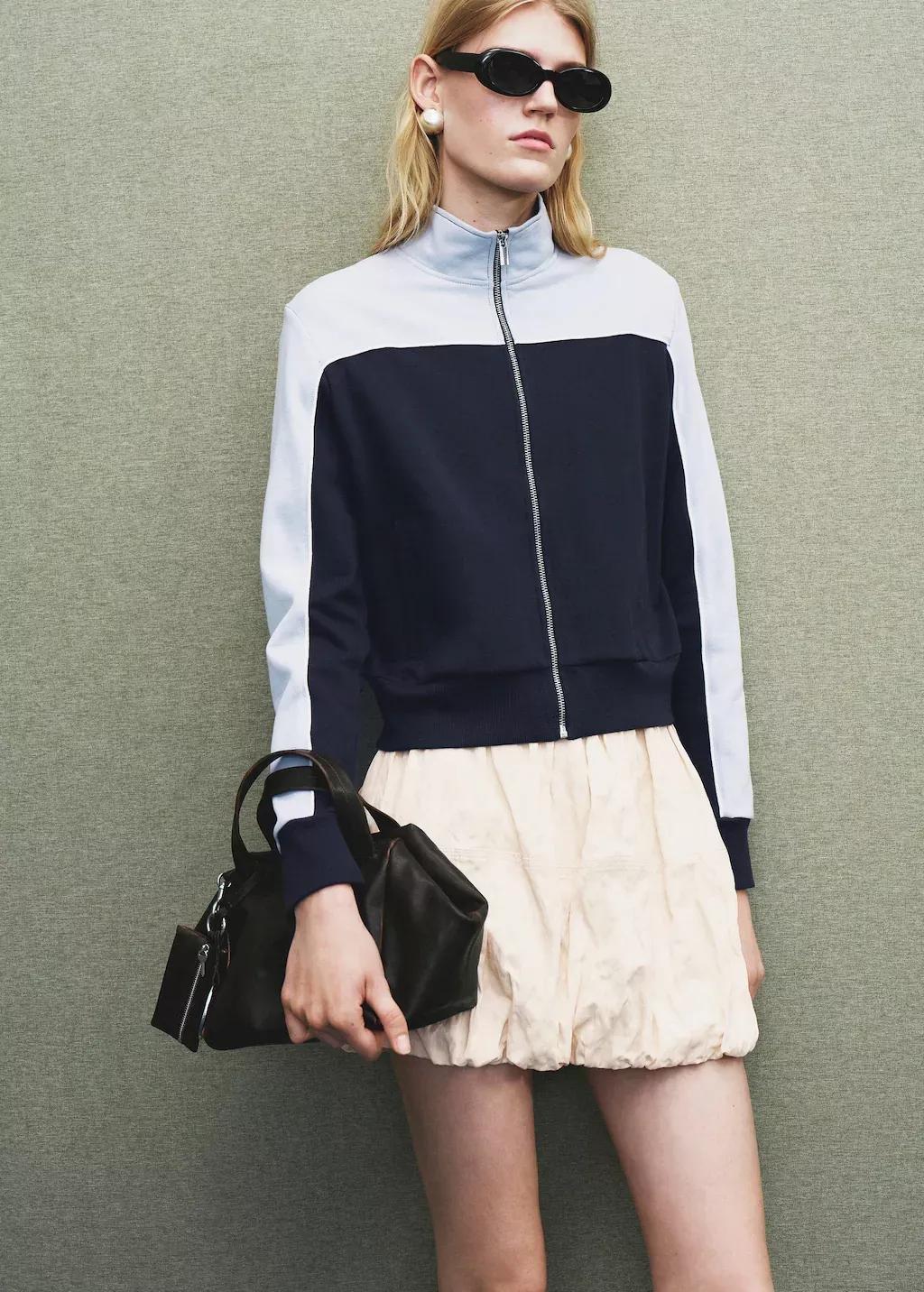 Medium Blue Two-Tone Fitted Jacket, Medium Blue, large image number 0