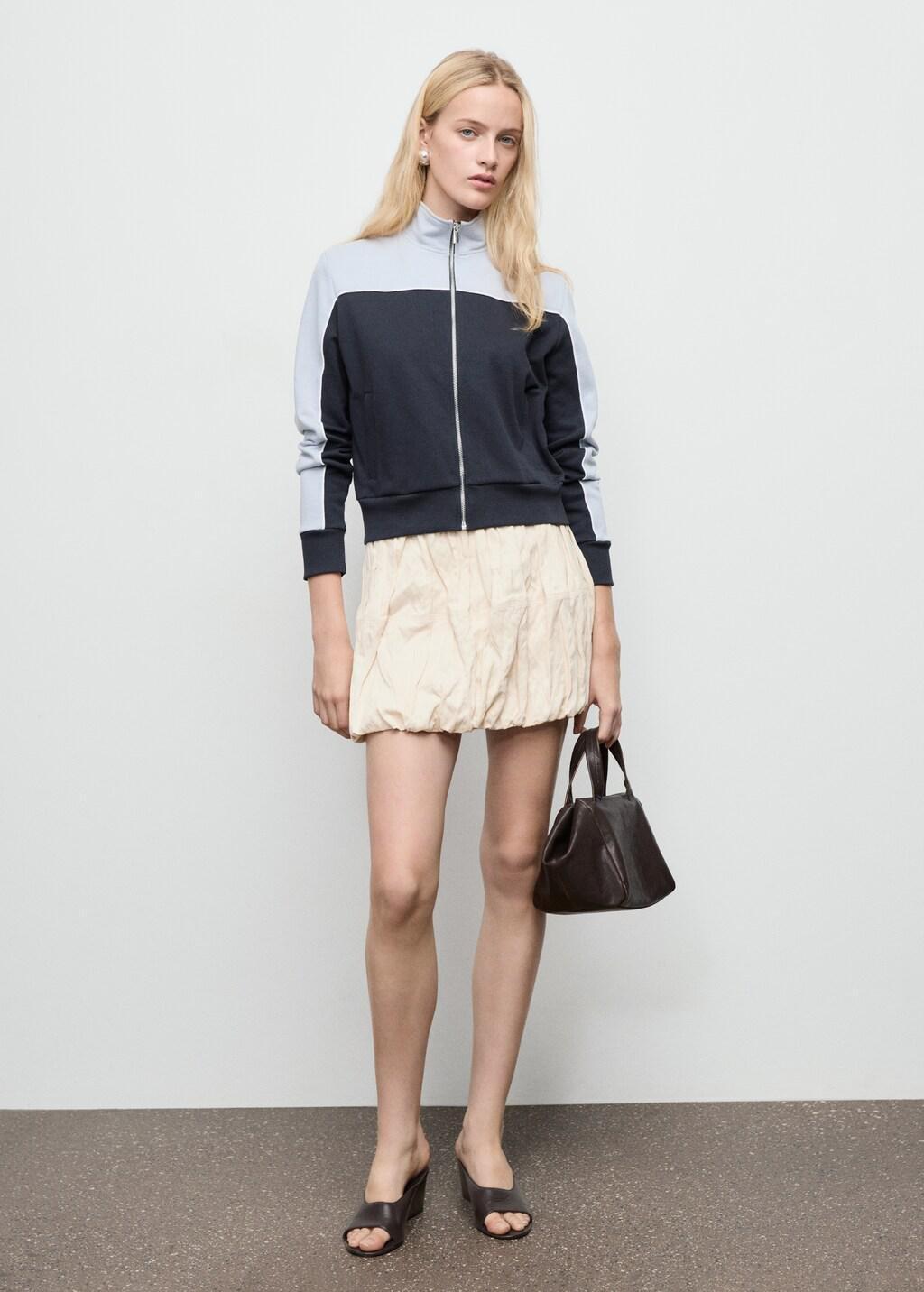 Medium Blue Two-Tone Fitted Jacket, Medium Blue, large image number 1