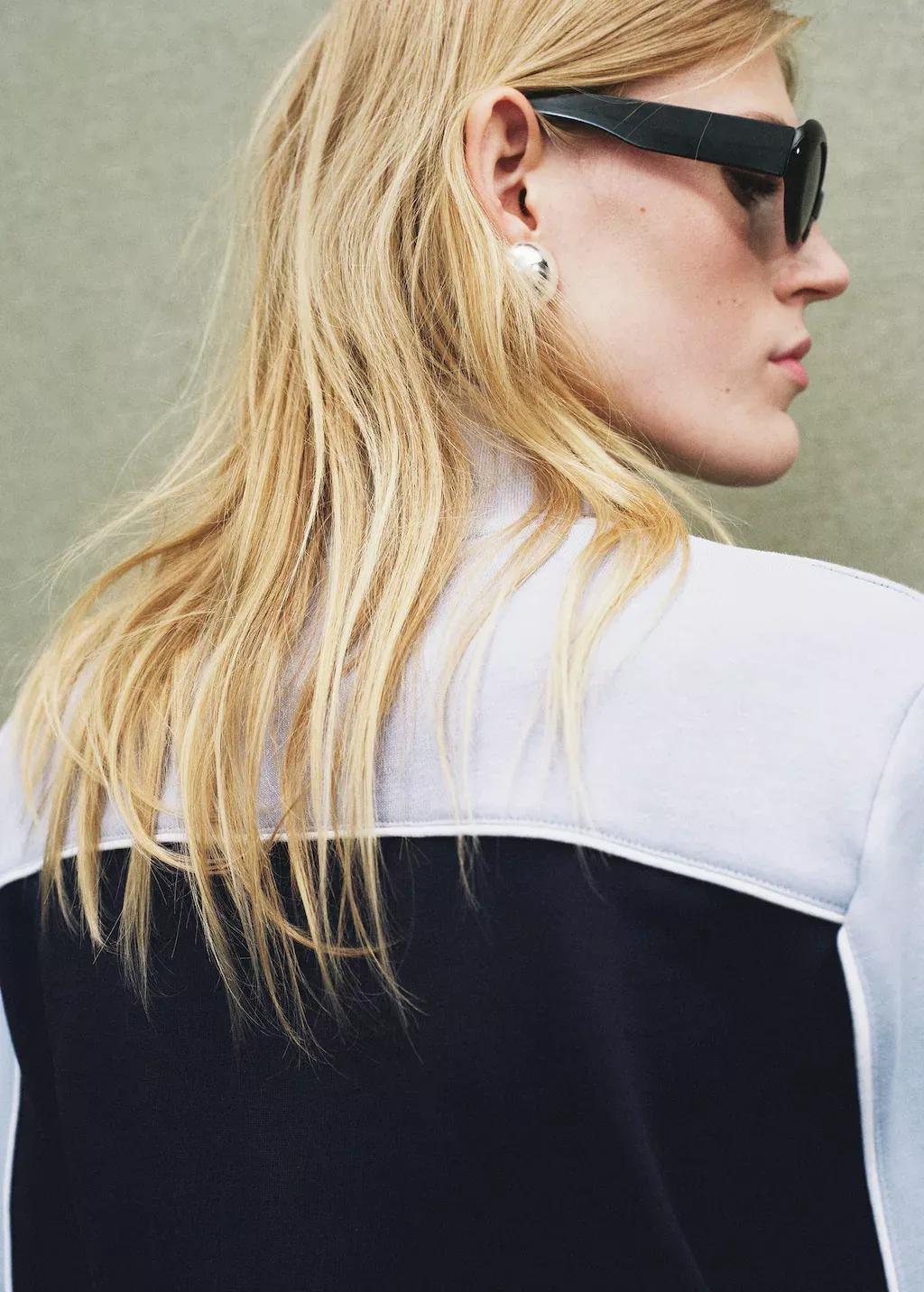 Medium Blue Two-Tone Fitted Jacket, Medium Blue, large image number 2