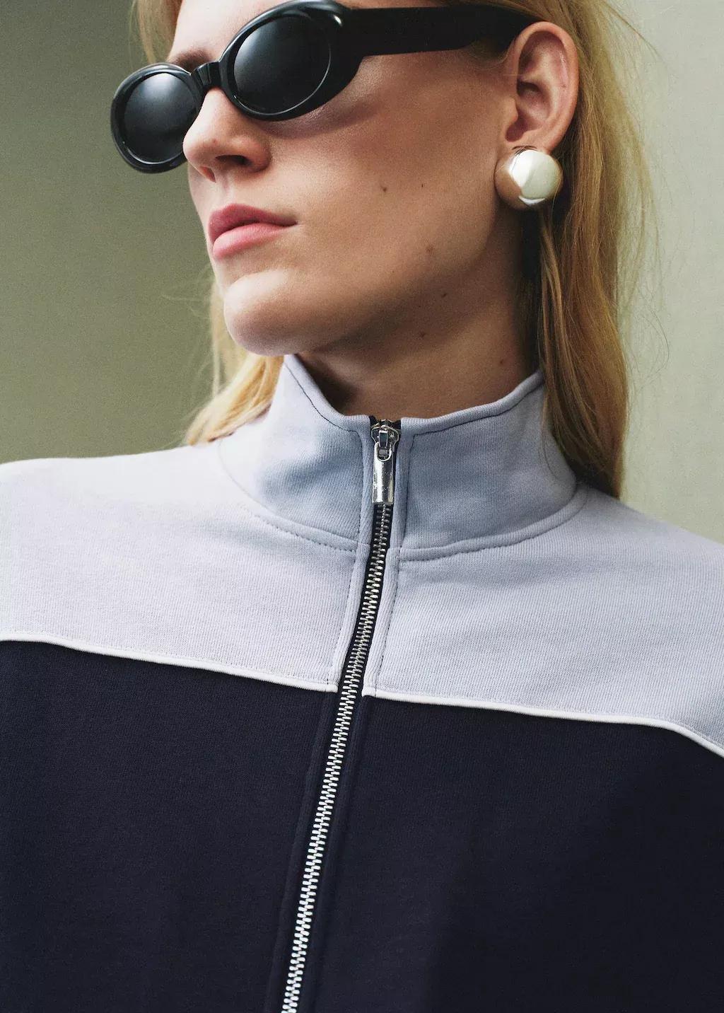 Medium Blue Two-Tone Fitted Jacket, Medium Blue, large image number 4