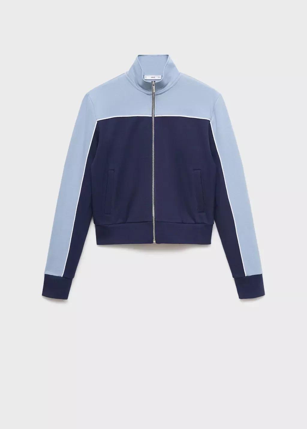 Medium Blue Two-Tone Fitted Jacket, Medium Blue, large image number 6