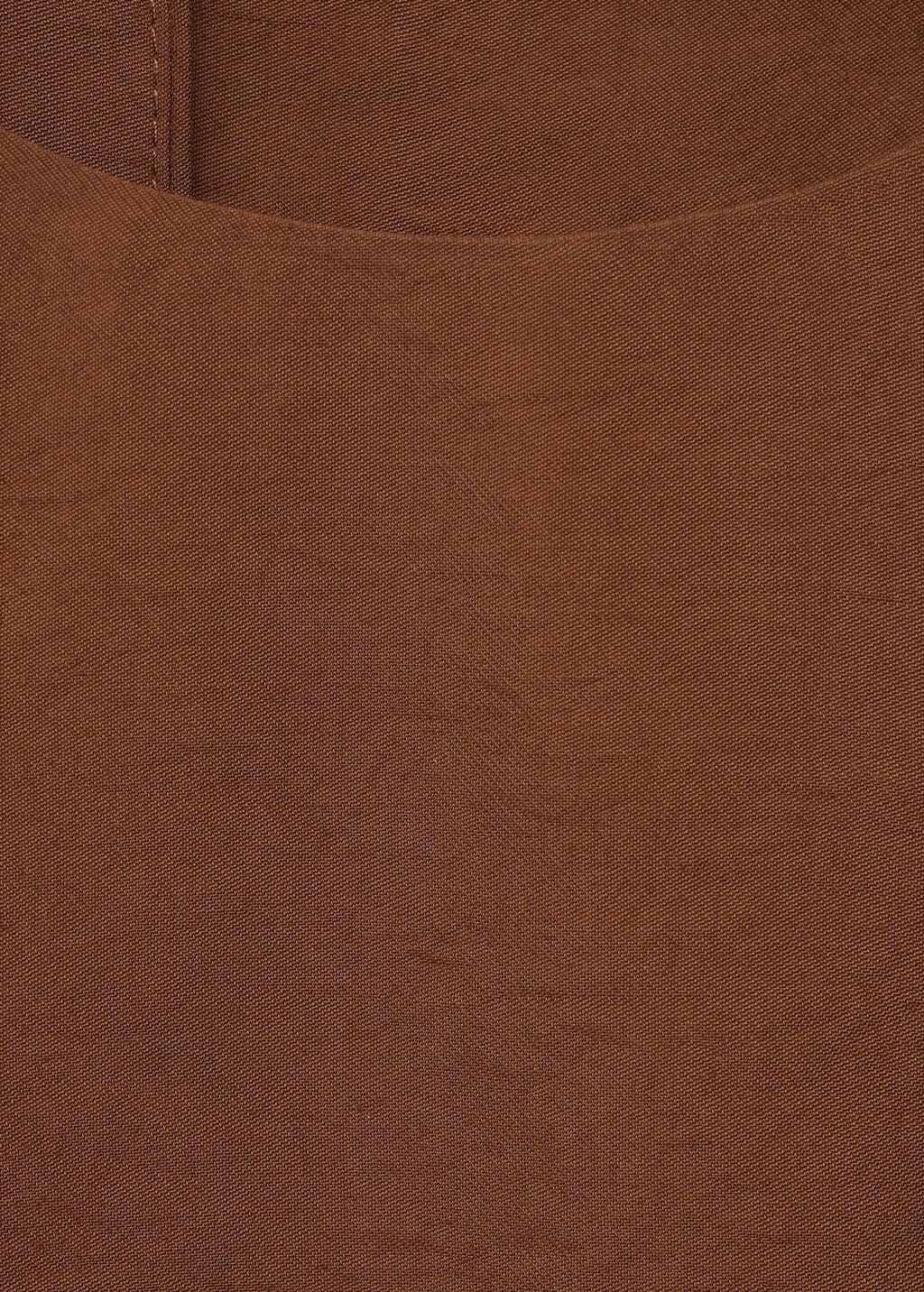 Brown Buttoned Crop Top, , large image number 8