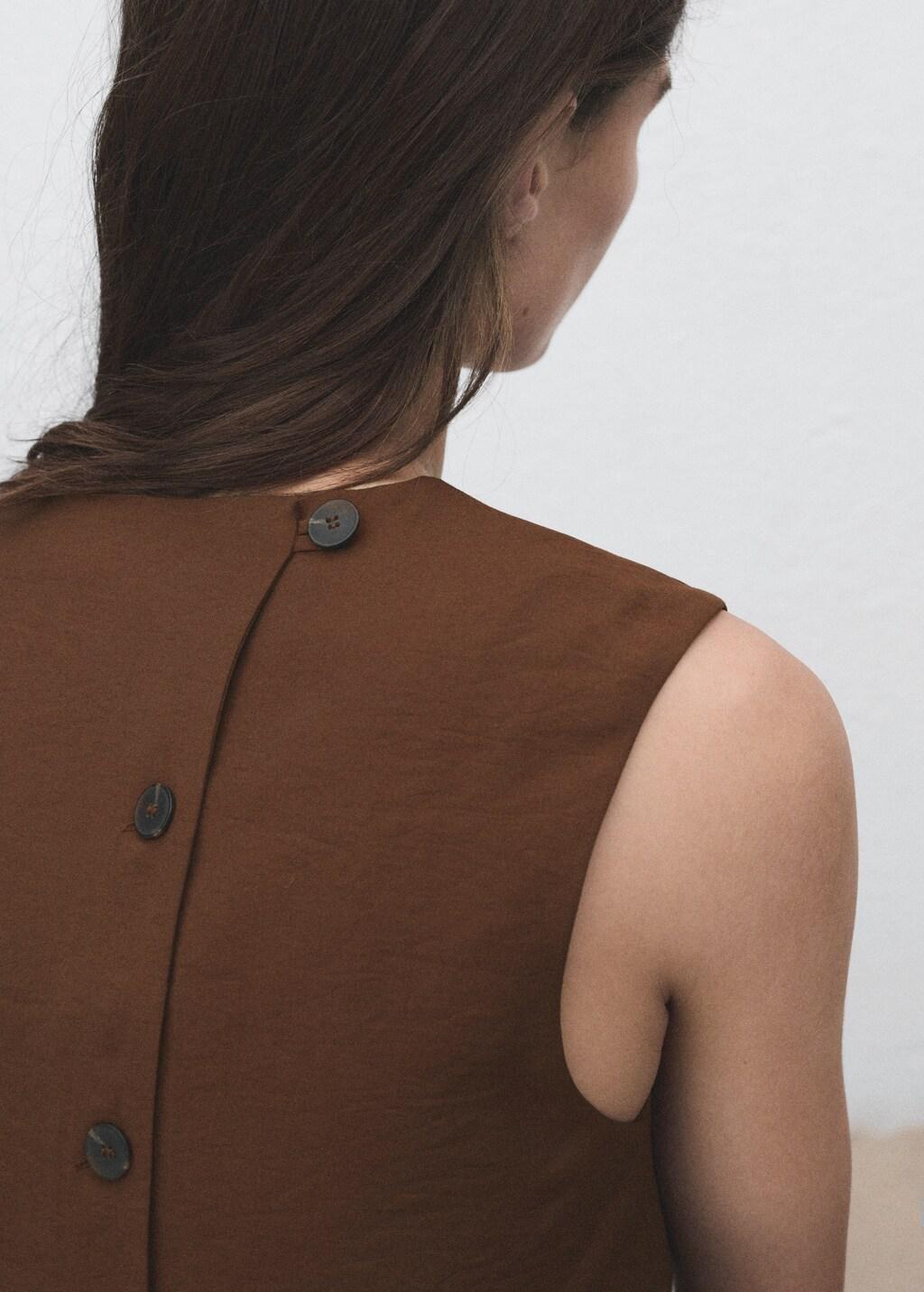 Brown Buttoned Crop Top, , large image number 10