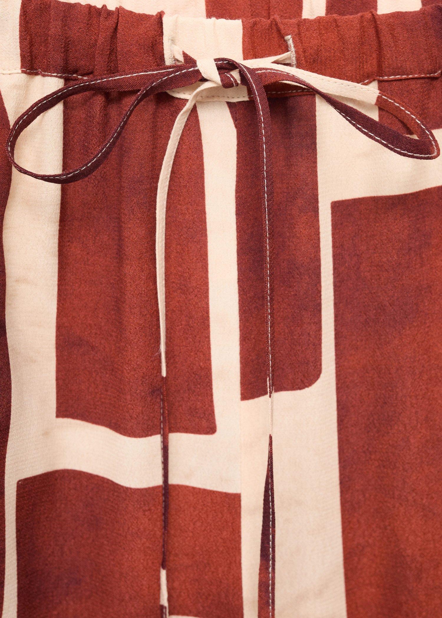 LIGHT BEIGE Fluid trousers with geometric pattern, 0201_05, large image number 11