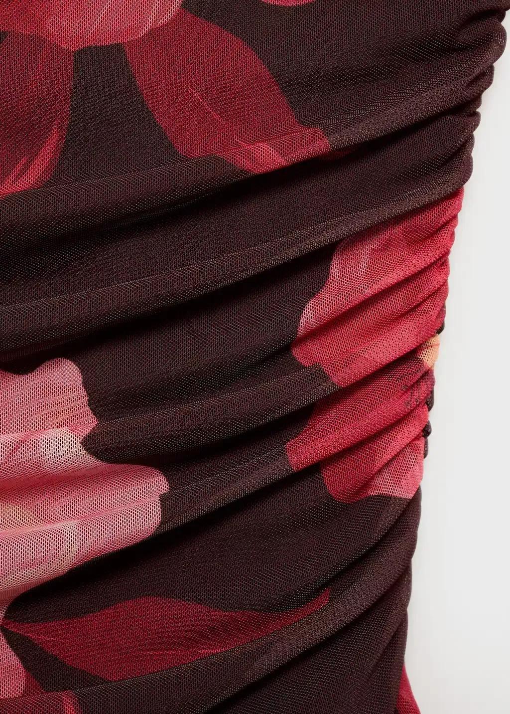 Brown Floral Asymmetrical Top, Brown, large image number 9