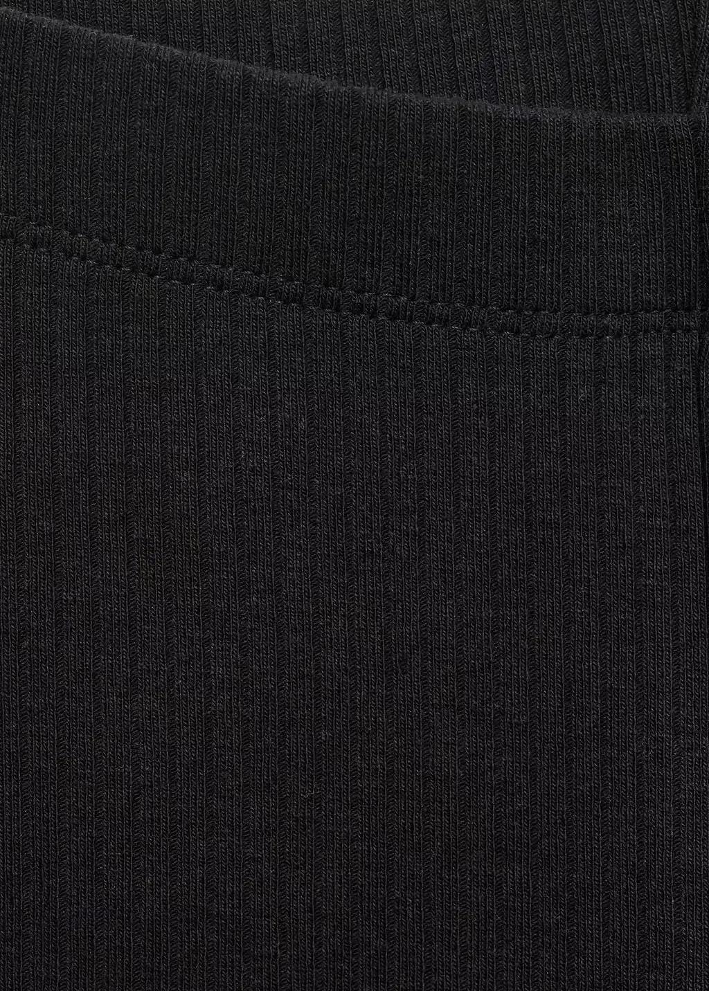 Black Ribbed Knit Flare Leggings, Black, large image number 3