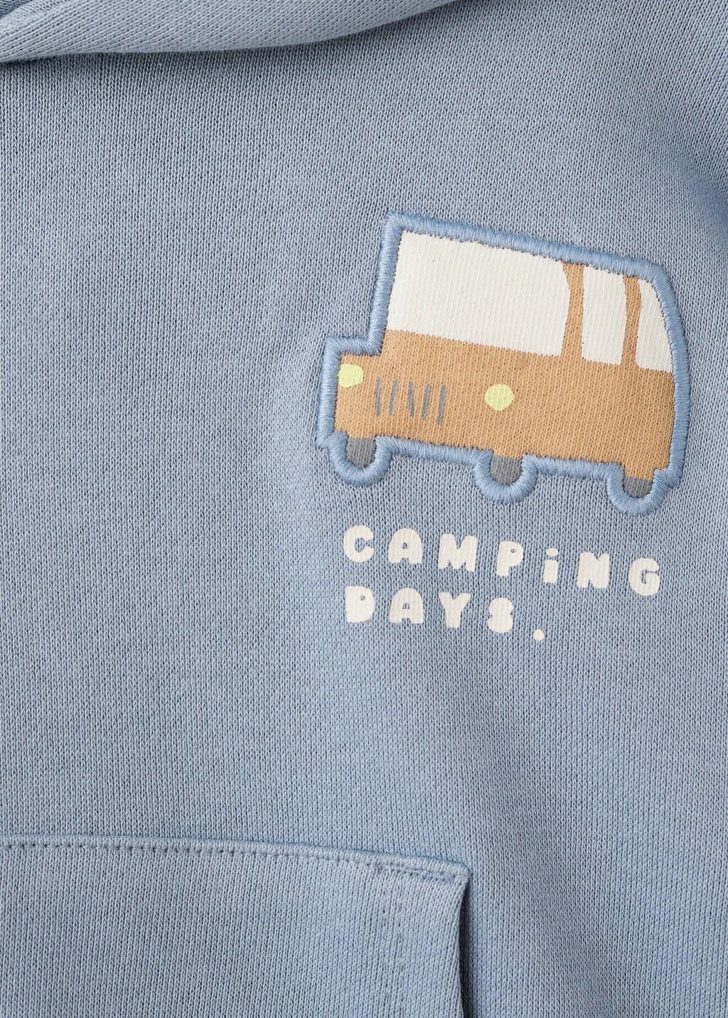 Blue Embroidered Hoodie, Baby Boys, Medium Blue, large image number 0